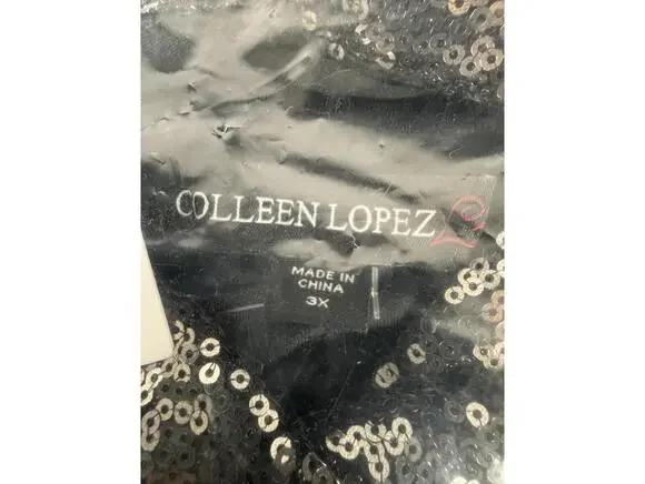 NWT Colleen Lopez Gunmetal Sequin Moto Jacket Sparkly Evening Blazer Size 3X - Picture 4 of 4